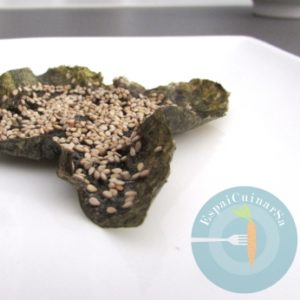 receta crujiente alga nori con sésamo